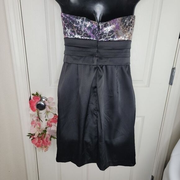 David's Bridal leopard print strapless formal mini dress size 12 - Picture 5 of 8